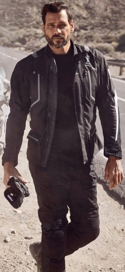 JP1880 Sporty Touring Motorcycle Jacket Black - Moottoripyörävaatteet pluskoossa - Pluskoon moottoripyörävaatteet miehille