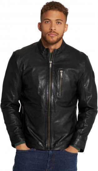 JP1880 Biker Style Leather Jacket Black - Takit - Miesten Takit, isot koot – 2XL – 12XL