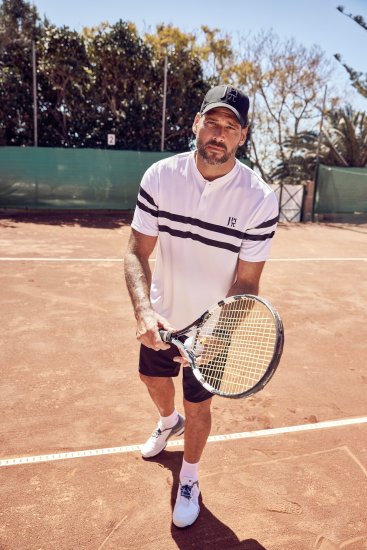  JP1880 Henley Tennis T-Shirt Snow White - Urheiluvaatteet & ulkoilu - Miesten urheiluvaatteet isot koot