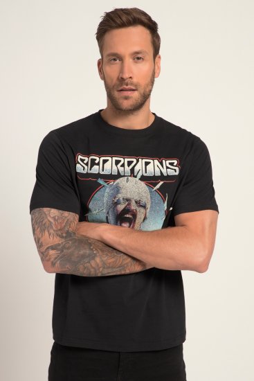 JP1880 Scorpions Blackout Graphic Comfort Fit Band T-Shirt Black - T-paidat - Isot T-paidat 2XL – 14XL