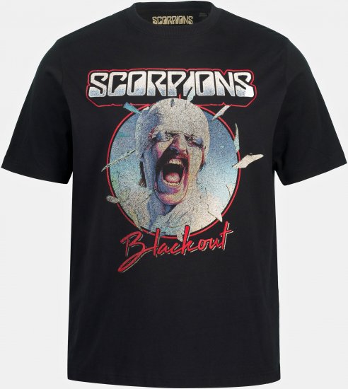JP1880 Scorpions Blackout Graphic Comfort Fit Band T-Shirt Black - T-paidat - Isot T-paidat 2XL – 14XL