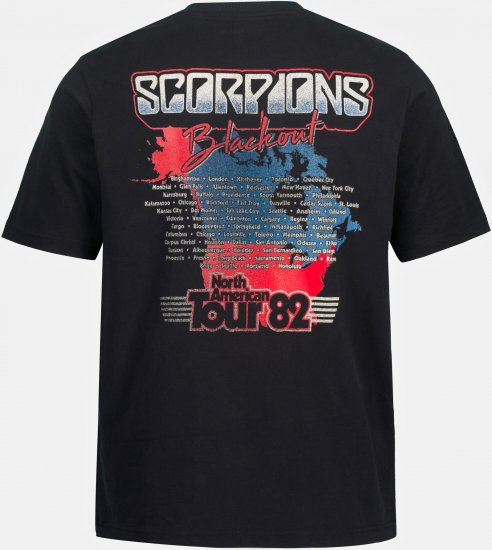 JP1880 Scorpions Blackout Graphic Comfort Fit Band T-Shirt Black - T-paidat - Isot T-paidat 2XL – 14XL