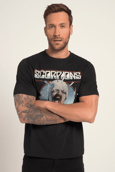 JP1880 Scorpions Blackout Graphic Comfort Fit Band T-Shirt Black - T-paidat - Isot T-paidat 2XL – 14XL