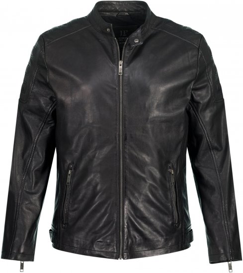 JP1880 Classic Biker Style Leather Jacket Black - Takit - Miesten Takit, isot koot – 2XL – 12XL