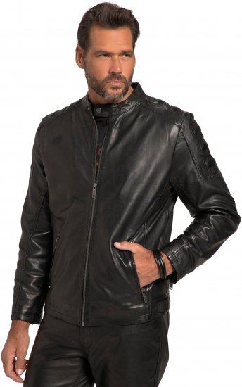 JP1880 Classic Biker Style Leather Jacket Black - Takit - Miesten Takit, isot koot – 2XL – 12XL