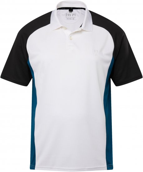 JP1880 FLEXNAMIC® QuickDry Tennis Polo Black-White-Blue - Urheiluvaatteet & ulkoilu - Miesten urheiluvaatteet isot koot