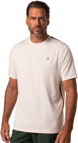 JP1880 QuickDry Stripes Tennis T-Shirt Off White - Urheiluvaatteet & ulkoilu - Miesten urheiluvaatteet isot koot