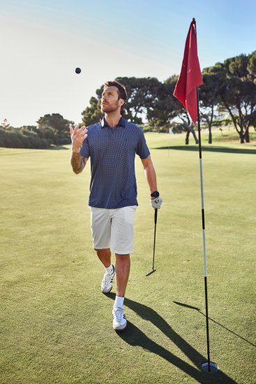 JP1880 Jay-Pi QuickDry Small Print Golf Polo Shirt Navy Blue - Pikeepaidat - Miesten isot pikeepaidat