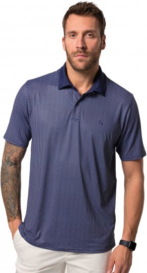 JP1880 Jay-Pi QuickDry Small Print Golf Polo Shirt Navy Blue - Pikeepaidat - Miesten isot pikeepaidat