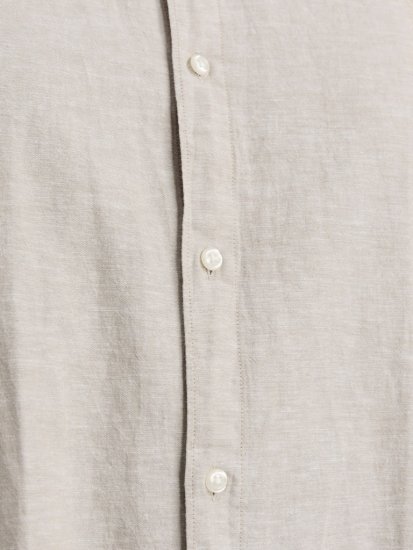 Jack & Jones Breeze Linen Blend Long Sleeve Shirt Crockery - Kauluspaidat - Miesten isot kauluspaidat 2XL – 8XL