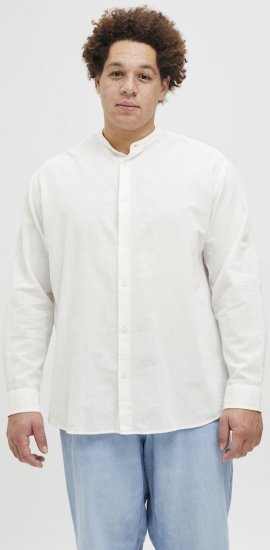 Jack & Jones Breeze Poplin Long Sleeve Shirt White - Kauluspaidat - Miesten isot kauluspaidat 2XL – 8XL