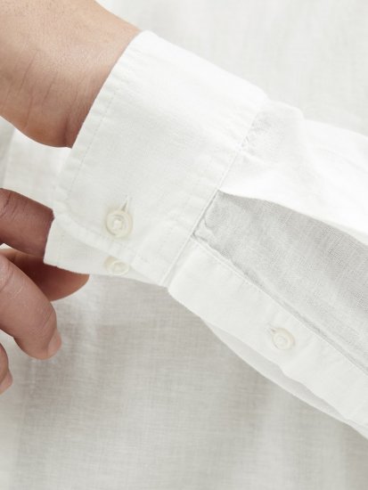 Jack & Jones Breeze Poplin Long Sleeve Shirt White - Kauluspaidat - Miesten isot kauluspaidat 2XL – 8XL