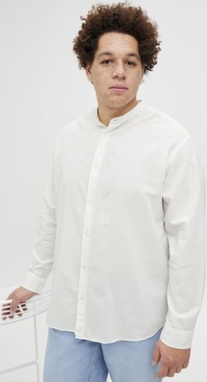 Jack & Jones Breeze Poplin Long Sleeve Shirt White - Kauluspaidat - Miesten isot kauluspaidat 2XL – 8XL