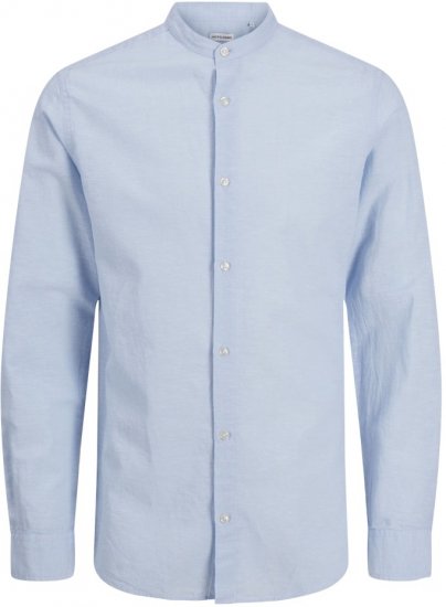 Jack & Jones Breeze Poplin Long Sleeve Shirt Chambray Blue - Kauluspaidat - Miesten isot kauluspaidat 2XL – 8XL