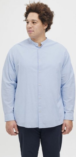 Jack & Jones Breeze Poplin Long Sleeve Shirt Chambray Blue - Kauluspaidat - Miesten isot kauluspaidat 2XL – 8XL