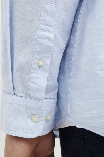 Jack & Jones Breeze Poplin Long Sleeve Shirt Chambray Blue - Kauluspaidat - Miesten isot kauluspaidat 2XL – 8XL