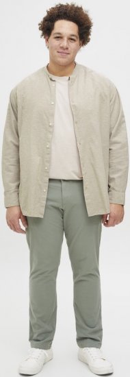 Jack & Jones Breeze Poplin Long Sleeve Shirt Beige - Kauluspaidat - Miesten isot kauluspaidat 2XL – 8XL