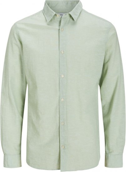 Jack & Jones Breeze Linen Blend Long Sleeve Shirt Iceberg Green - Kauluspaidat - Miesten isot kauluspaidat 2XL – 8XL
