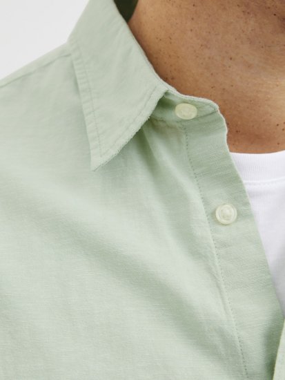 Jack & Jones Breeze Linen Blend Long Sleeve Shirt Iceberg Green - Kauluspaidat - Miesten isot kauluspaidat 2XL – 8XL