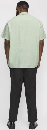 Jack & Jones Breeze Linen Blend Short Sleeve Shirt Iceberg Green - Kauluspaidat - Miesten isot kauluspaidat 2XL – 8XL