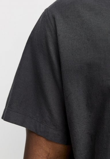 Jack & Jones Breeze Linen Blend Short Sleeve Shirt Black - Kauluspaidat - Miesten isot kauluspaidat 2XL – 8XL