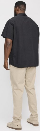 Jack & Jones Breeze Linen Blend Short Sleeve Shirt Black - Kauluspaidat - Miesten isot kauluspaidat 2XL – 8XL