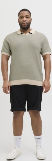 Jack & Jones Ceaston Knit Short Sleeve Sweater Vetiver - Hupparit ja collegepaidat - Miesten hupparit ja collegepaidat isot koot