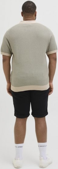Jack & Jones Ceaston Knit Short Sleeve Sweater Vetiver - Hupparit ja collegepaidat - Miesten hupparit ja collegepaidat isot koot