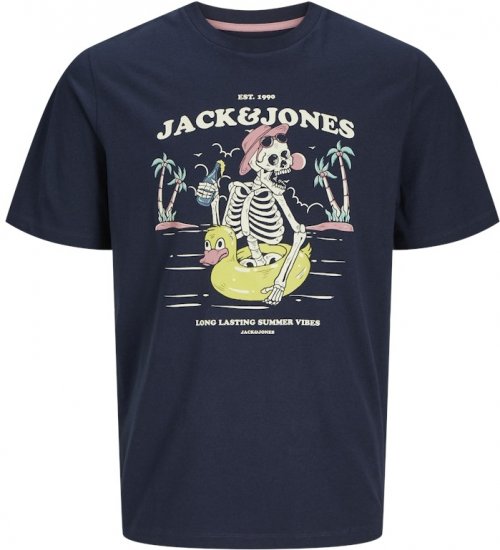 Jack & Jones Elijah Crew Neck T-Shirt Navy - T-paidat - Isot T-paidat 2XL – 14XL
