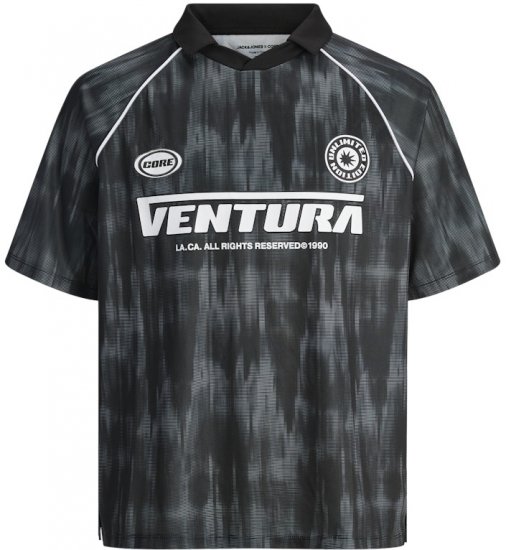 Jack & Jones Retreat Ventura Mesh Polo Polo Shirt Black - Pikeepaidat - Miesten isot pikeepaidat