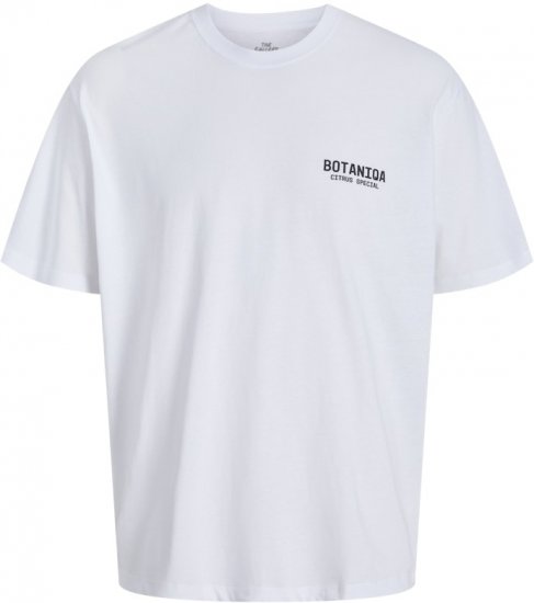 Jack & Jones Botaniq Crew Neck T-Shirt Bright White - T-paidat - Isot T-paidat 2XL – 14XL