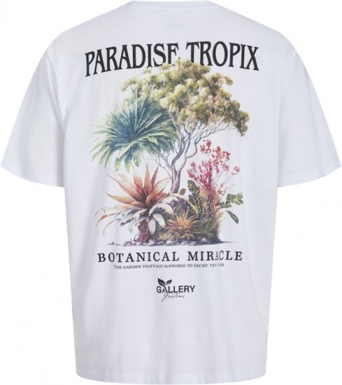 Jack & Jones Botaniq Crew Neck T-Shirt Bright White - T-paidat - Isot T-paidat 2XL – 14XL