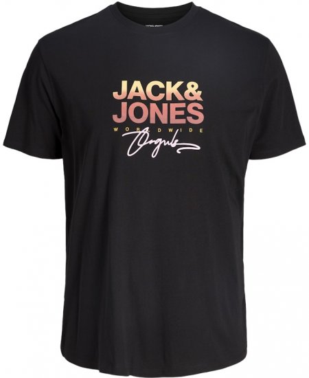 Jack & Jones Canggu Crew Neck T-Shirt Black - T-paidat - Isot T-paidat 2XL – 14XL