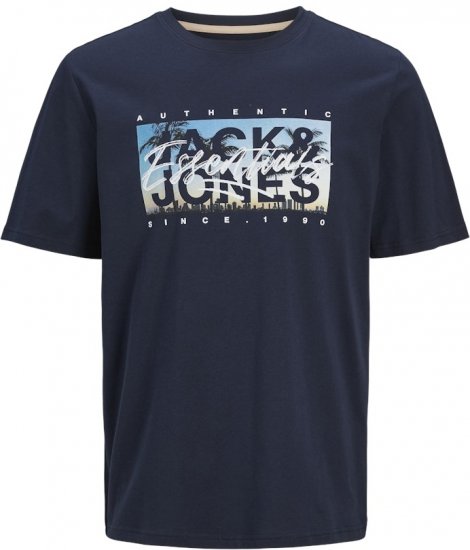Jack & Jones Colton Photoprint Crew Neck T-Shirt Dark Navy - T-paidat - Isot T-paidat 2XL – 14XL
