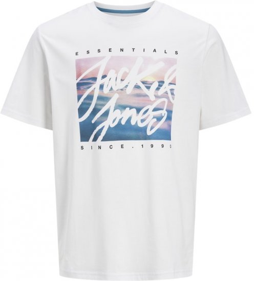 Jack & Jones Colton Photoprint Crew Neck T-Shirt White - T-paidat - Isot T-paidat 2XL – 14XL