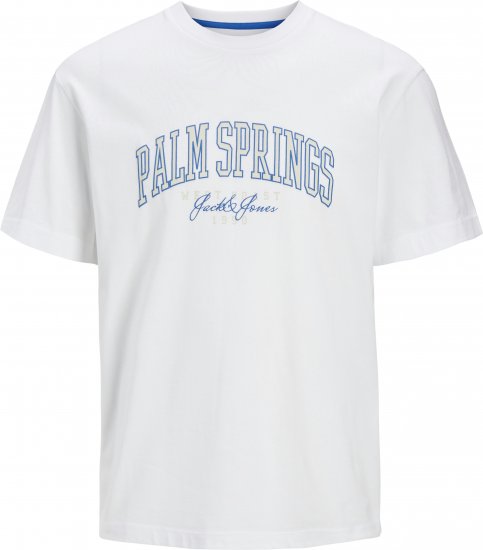Jack & Jones Detroit Crew Neck T-Shirt White - T-paidat - Isot T-paidat 2XL – 14XL