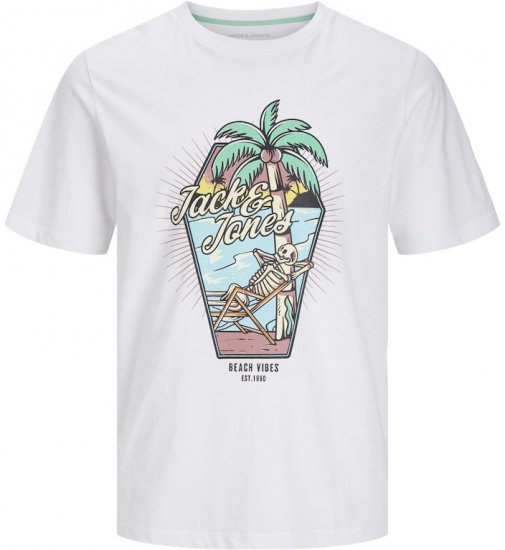 Jack & Jones Elijah Crew Neck T-Shirt White - T-paidat - Isot T-paidat 2XL – 14XL