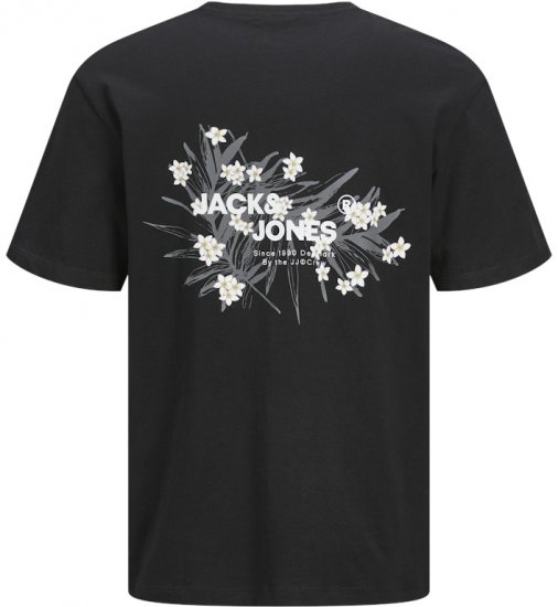 Jack & Jones Hawaii Crew Neck T-Shirt Black - T-paidat - Isot T-paidat 2XL – 14XL