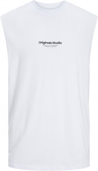Jack & Jones VESTERBRO Sleeveless T-Shirt Bright White - T-paidat - Isot T-paidat 2XL – 14XL