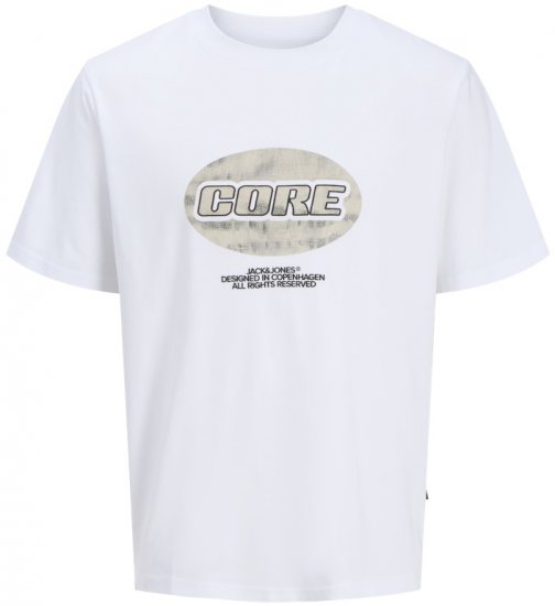 Jack & Jones Lido Core Front Print T-Shirt Bright White - T-paidat - Isot T-paidat 2XL – 14XL