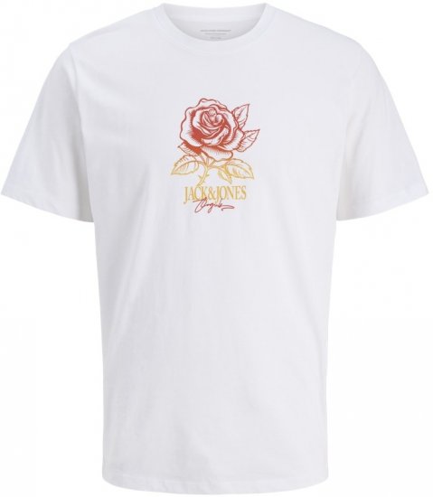 Jack & Jones Almeria Crew Neck T-Shirt Bright White - T-paidat - Isot T-paidat 2XL – 14XL