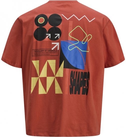 Jack & Jones Fold Crew Neck T-Shirt Red - T-paidat - Isot T-paidat 2XL – 14XL