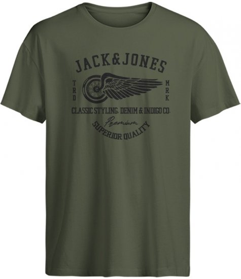 Jack & Jones Blurobar Crew Neck T-Shirt Green - T-paidat - Isot T-paidat 2XL – 14XL