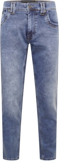 Kam Jeans Jacob Knitted Denim Reg Fit Jeans Light Wash Blue - Farkut ja housut - Miesten isot farkut ja isot housut W40-W70