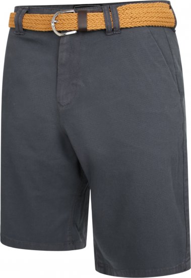 Kam Jeans 3402 Belted Dobby Weave Stretch Chino Shorts Charcoal - Shortsit - Shortsit, isot koot – W40-W60