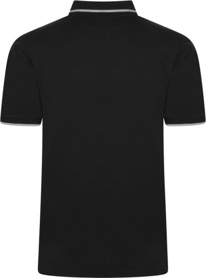 Kam Jeans 5518 Smart Mini Geo-Print Polo Black - Pikeepaidat - Miesten isot pikeepaidat
