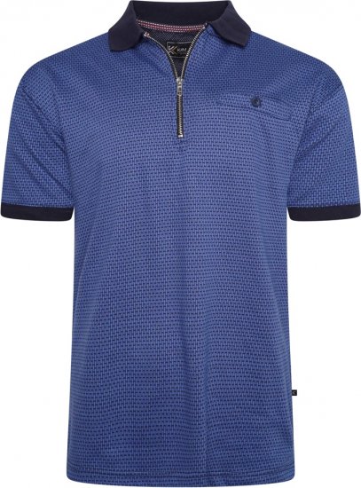 Kam Jeans 5520 Dobby Weaved Polo Victoria Blue - Pikeepaidat - Miesten isot pikeepaidat