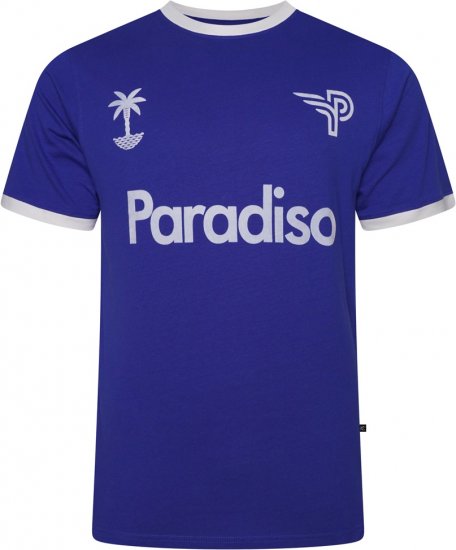 Kam Jeans 5768 Paradiso Print T-Shirt Surf Blue - T-paidat - Isot T-paidat 2XL – 14XL