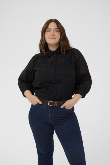 Kaffe Curve Gabby Paita lyhennetyillä hihoilla Musta - Paitapuserot - 