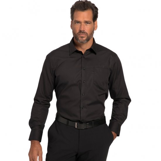 JP1880 Shirt Business Modern Fit Long Sleeve Non-Iron Black TALL - MIESTEN VAATTEET MT-6XLT - Pitkien miesten vaatteet
